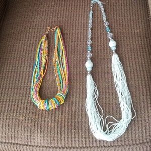 Two Beaded Statement Necklaces Bundle